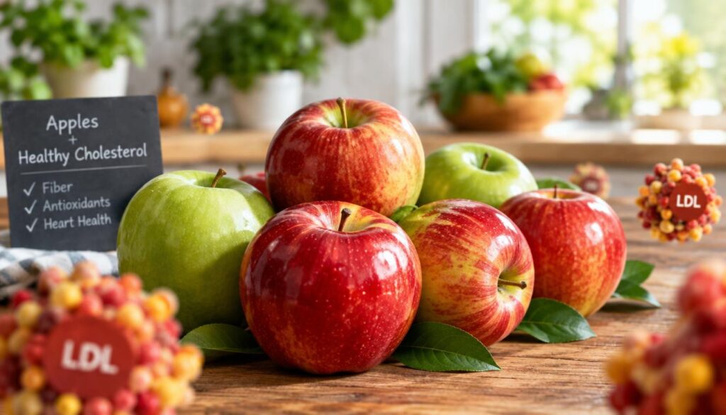 • apples and cholesterol • lower LDL cholesterol naturally • soluble fiber